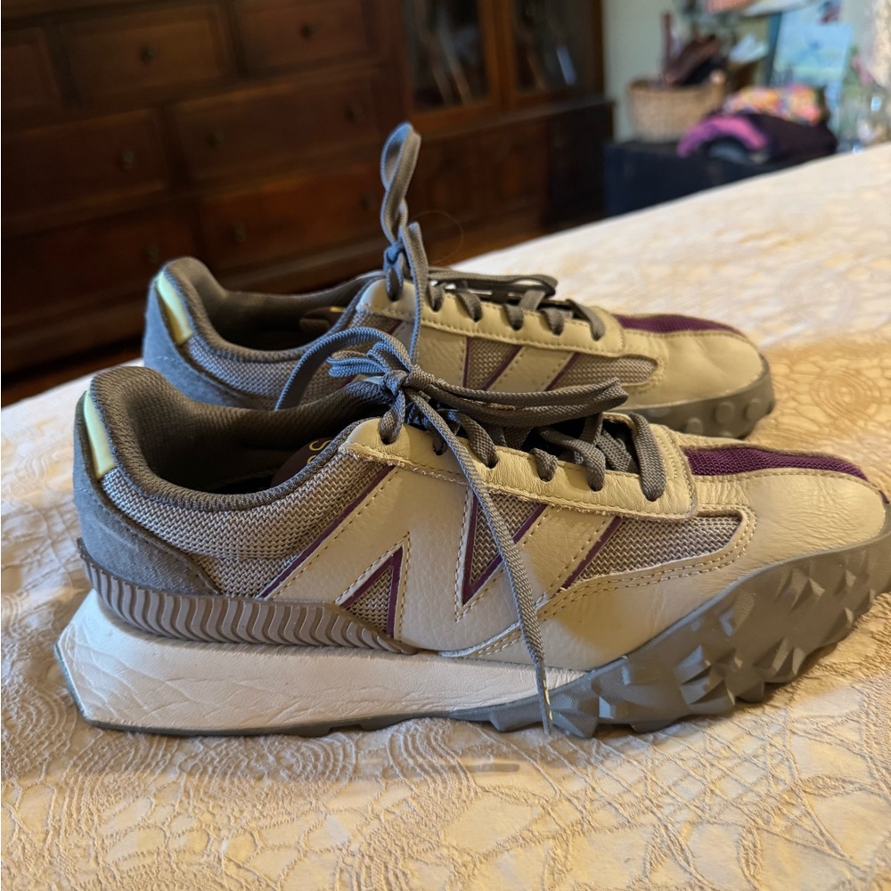 New Balance Women's Purple and Cream Sneakers